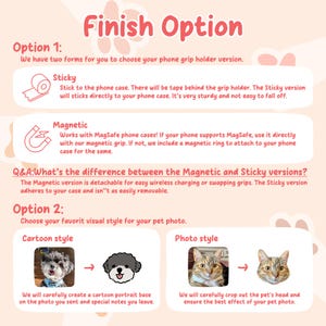 Custom Pet Phone Grip, Anime Style Dog Cat Design, Personalized Phone Stand image 5