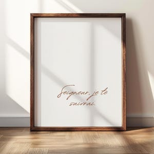 Regalo de la Misión Francesa Señor Escritura Tipografía Impresión Arte de pared cristiano SUD basado en la fe Diseño religioso para el hogar Cita devocional Letrero Seguir