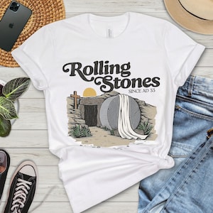 Rolling Stones Jesus Shirt, Comfort Colors Easter Tee, Faith-Based Graphic T-Shirt, Christian Trendy Shirt, Resurrection Gift Idea