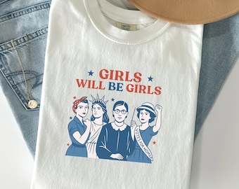 Feministisches 4. Juli-T-Shirt, Vaterländisches Frauen-T-Shirt