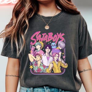 SajaBoys Kpop Demon Hunters T-Shirt, Kpop Boy Band Shirt, Anime Manga Style Tee, Demon Hunter Merch, Kpop Fan Gift Shirt