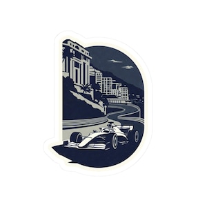 Racing Sticker, Monaco Grand Prix F1 Formula One Inspired Decal, Motorsport Gifts, Racing Fans Collectible, Car Accessories, Race Track