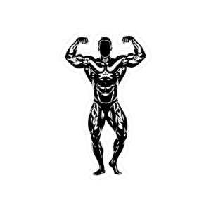 Bodybuilding Pose Kiss-Cut Stickers - Workout Gym Fitness Decor, Weightlifting Decals, Muscle Building Decals, Gym Motivation Stickers,