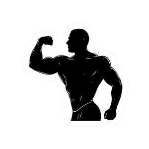 Bodybuilding Pose Themed Gym Sticker, Water Bottle Decal, Laptop Decal, Powerlifting Sticker, Fitness Sticker, Olympia themed sticker