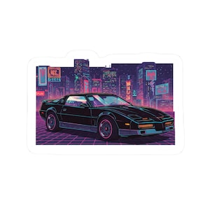 Pontiac Firebird Cyberpunk Sticker - 90&#39;s Retro Car Lovers Laptop Decal, Water bottle sticker, Third Generation Firebird, Car lover gift