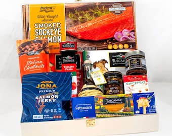 Purim Gourmet Kosher Delicacies Keepsake Wooden Box | Purim Food Gifts | Purim Food | Kosher Foods | Purim Gifts | Purim Gift Box