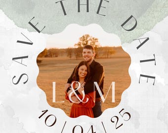 Custom Photo Save The Date Stickers: Personalized Wedding Announcement