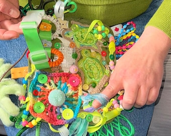 Self Soothing Blanket Sensory game for Adults Fidget gift Toddler Alzheimers Sensory Dementia Sensory