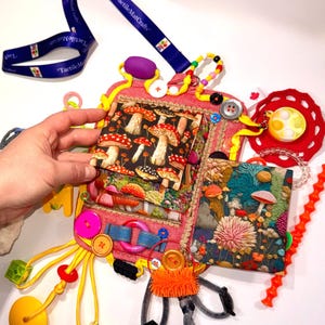 Fidget Tätigkeitsbuch Pilz Sensorische taktile Matte Decke Alzheimer ADHS Autistische Demenz Aktivitätspad Schlaganfall Erholung Geschenk Unterstützung Stress