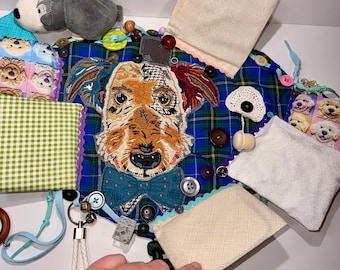 Fidget Quilt Men Adult Dementia Activity Blanket Sensory Lap Tactile Sensory Blanket Alzheimers ADHD autistic