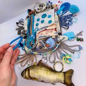 Adult Fidget Quilt Sensory Mat Training hands Gift Grandpa Seniors Fisherman Stress Relief Dementia Autism SPD ADHD