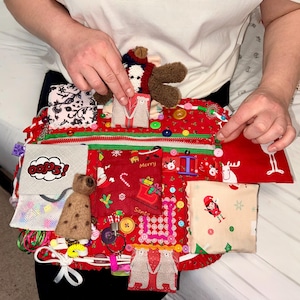 Kerst Fidget-deken voor senioren Sensory Book Alzheimer Activity Game Beroepsverzachtend speelgoed