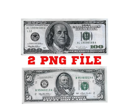 American dollar image,100 dollars,50 dollars,2 png files,spending money,shirt printing,for him gift,friend gift,digital download,dad mama