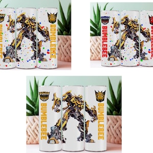 Bumblebee cup wrap,20 oz transformers cup,optimusprime,robot cars,bumblebee cup pattern,kids,bumblebee red mask,20 oz skinny tumbler wrap