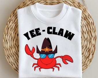 Yee Claw Crab PNG, Cowboy Crab Graphic, Funny Beach Sublimation Design, Western Crab Clipart,Digital Download, Summer Shirt Art,for him gift