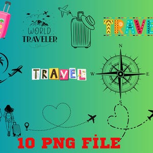 Vakantiemodus aan, 10 png-bestanden, reistijd, vakantieplezier, vliegticket, feestdagen, vakantiekoffer, zonneterras, cruise, zeeliefhebbers