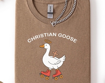 Koszulka Christian Goose On The Loose Koszulka Christian Mom Koszulka Silly Goose Koszulka Cute Religijna Koszulka Zabawna Koszulka Miłośników Jezusa Koszulka Wiara