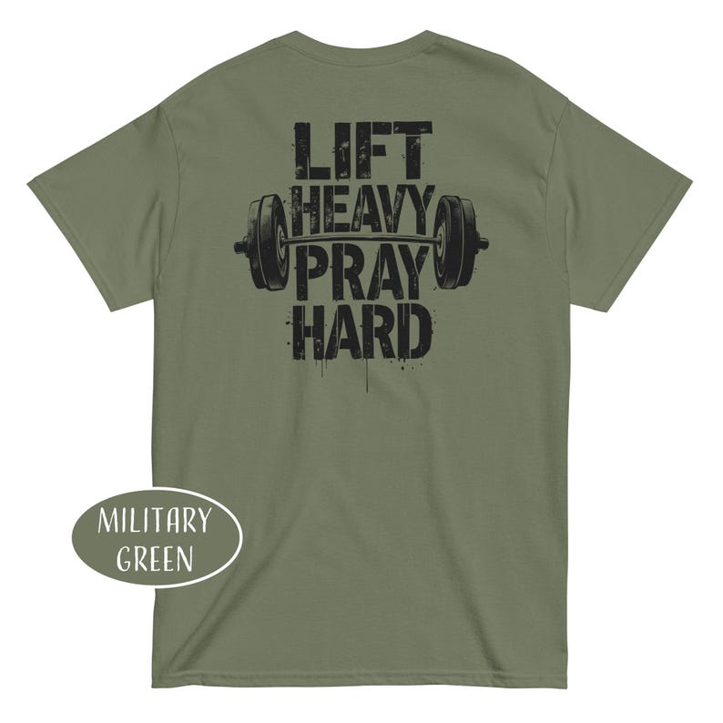 Lift Heavy Pray Hard Shirt Christian Gym Dad Gift Religious Bodybuilder Gift Jesus And Gym t-Shirt Weightlifting Shirt Gym Lover Gift image 8