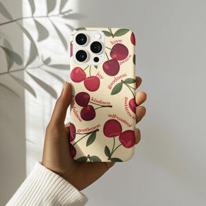 Fruit Of The Spirit Phone Case Chrisitan iPhone® Case Tough Bible Verse Case Cute Summer Phone Case Retro Cherries Gift Religious Gift