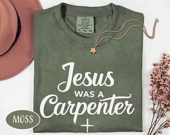 Jesus var snickare Bibelvers T-shirt kristen kvinna religiös man present pastor present