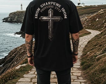 Eisen schärft Eisen-Shirt Christian Gym Shirt Komfort Farben T-Shirt Bibel Vers Mann Shirt Religiöser Vater Geschenk Personal Trainer Geschenk Workout