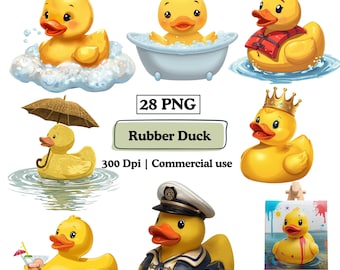 Paquete de patitos de goma PNG para bebés, imágenes prediseñadas de patitos, decoración infantil para baby shower, ilustraciones y gráficos PNG, diseño de dibujos animados de patos divertidos PNG