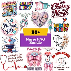 Nurse Life PNG Bundle Coquette Bows, Nurse Appreciation Sublimation, Coquette Bow Trendy Medical Designs, Gift for Nurse Digital Download
