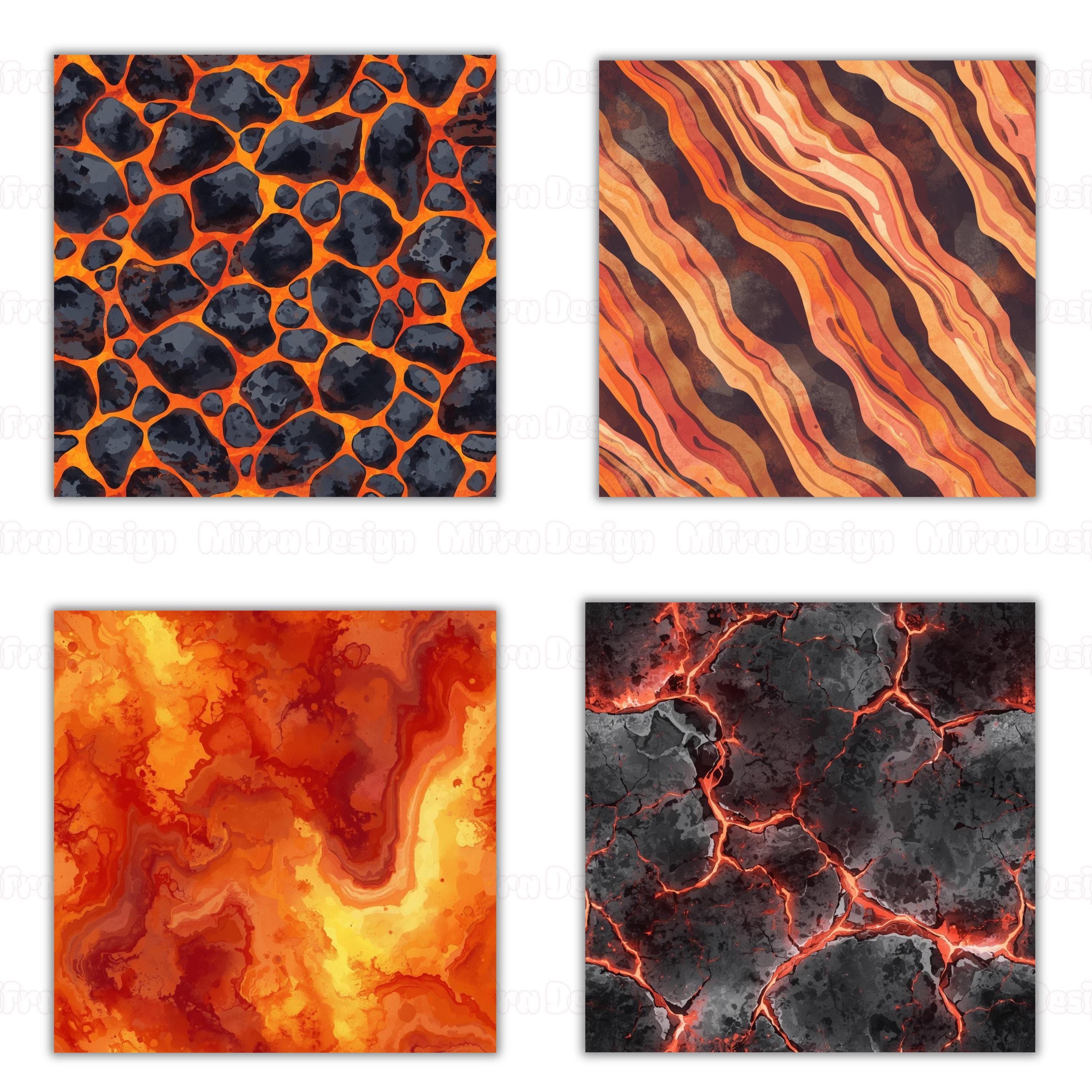 Lava Clipart Seamless Pattern Bundle Lava Rock Textures Digital Papers ...