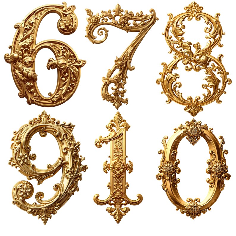 Gold Alphabets Png Vintage Ornate Letters Clipart Gold Floral Baroque ...