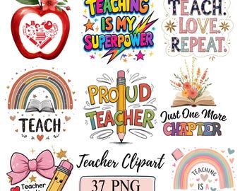 Teacher Clipart Back To School Retro Teacher Life Appreciation Pencil Bow PNG 1st Day Of School Boho Teach Love Inspire Rainbow Sublimations