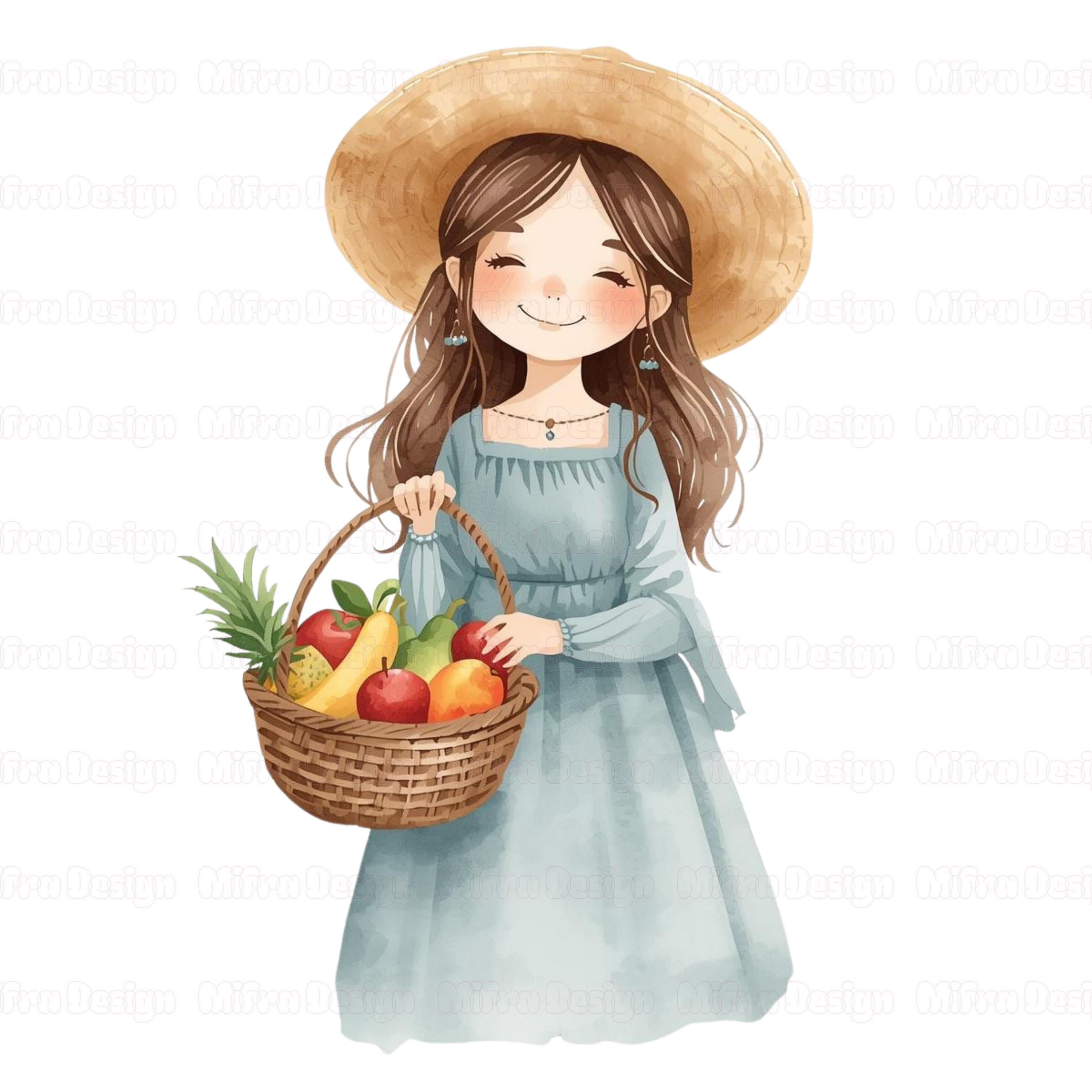Fruit and Vegetable Clipart Bundle Watercolor Veggie & Fruit Png ...