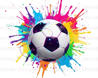 Soccer Clipart Bundle Soccer Ball Png, Soccer posters Football PNG Goal File Shoes Clipart, Watercolor Soccer Elements Soccer Players Sports