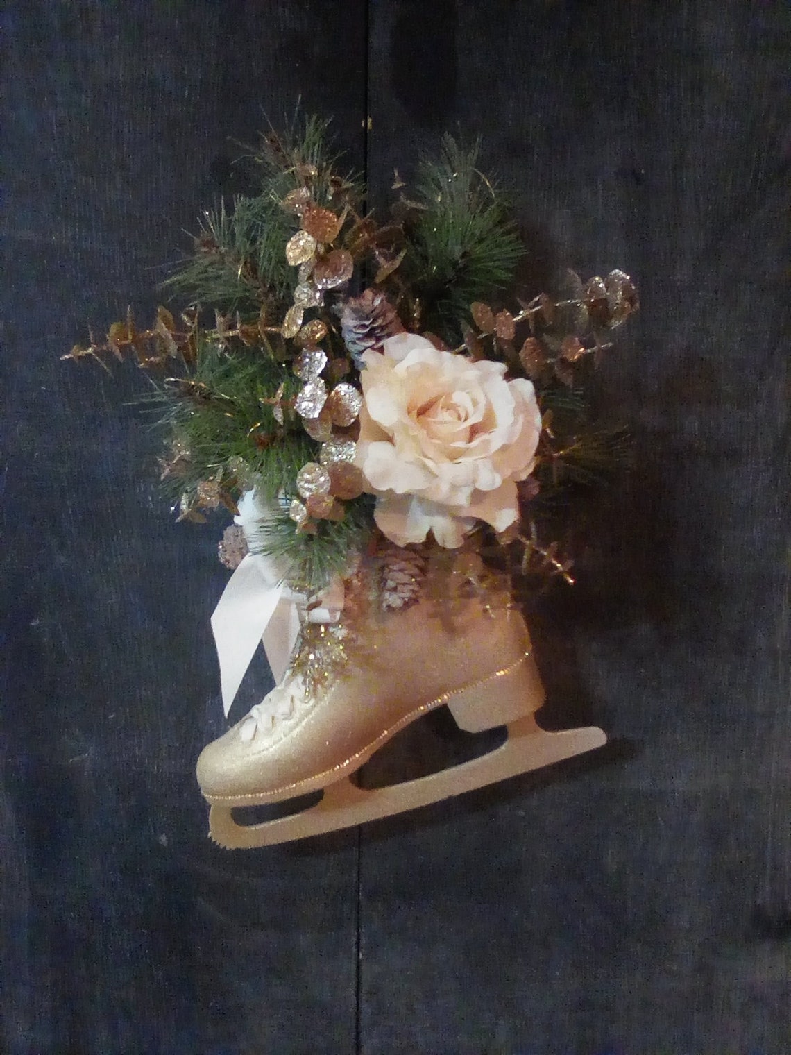 Ice Skate Winter Floral ArrangementChristmas WreathFairy Etsy