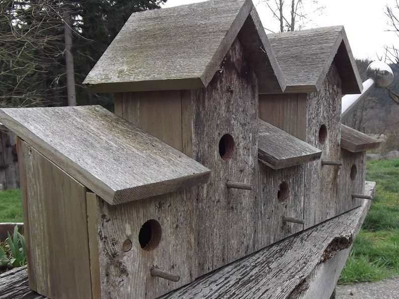 SALE Classic Barnwood Birdhouse 5plex Barn Wood Etsy