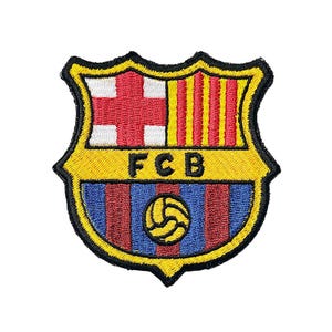 Toppe da calcio con stemma ricamato del FC Barcelona. Toppa termoadesiva con il logo del FC Barcelona. La migliore idea regalo per i tifosi di calcio.