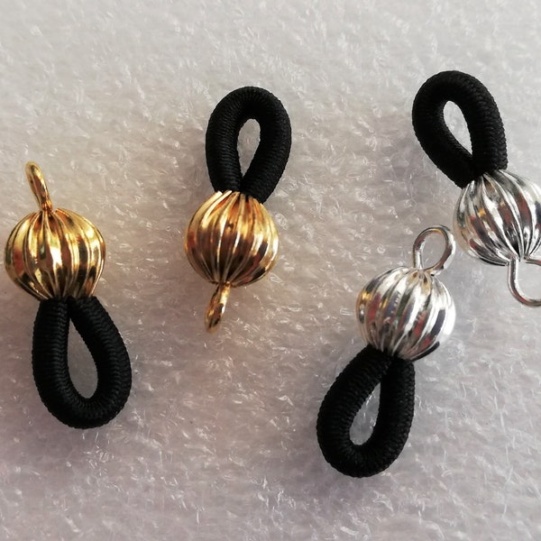 20 Black Cord Eye-glass Holders with Gold or Silver plated Round Ball(con-02)