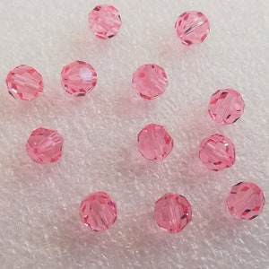 Light Rose, Swarovski Crystal Beads, 6mm or 7mm, faceted Round(5000),Sold Per Pack of 12 beads