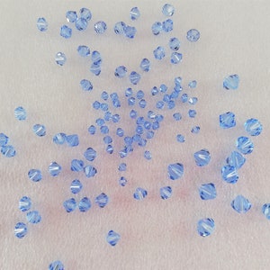 Light Sapphire, Swarovski Crystal Bicone Beads(5301/5328), 4mm or 6mm or 8mm, Sold per pack.