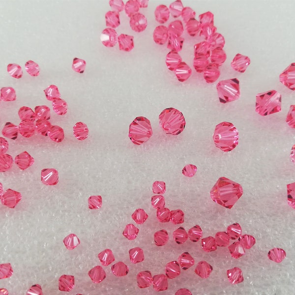 Rose, Swarovski Crystal Bicone Beads(5301), 4mm or 5mm or 6mm or 8mm, Sold per pack.