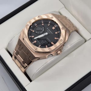 Custom Rose Gold G-Shock GA-2100 – Full Metal Jacket Men&#39;s Watch Gift