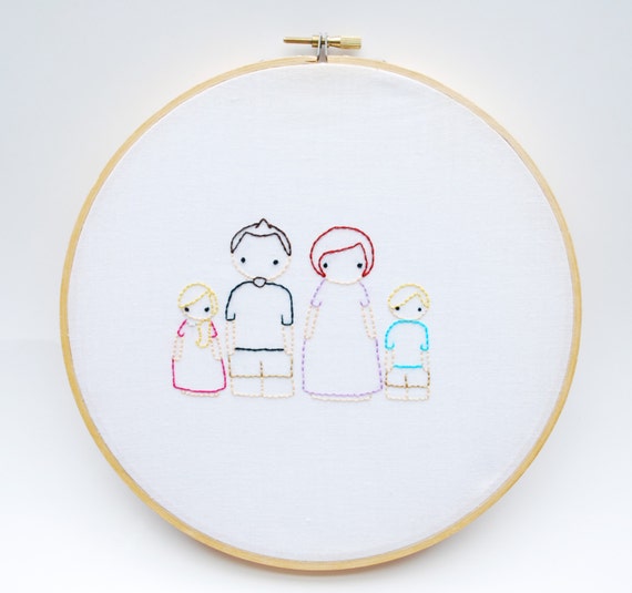 Items similar to Custom Peg Doll Embroidery, Custom Embroidery Hoop