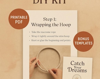 Boho Dreamcatcher DIY Kit – Step-by-Step Printable PDF + Bonus Templates & Posters