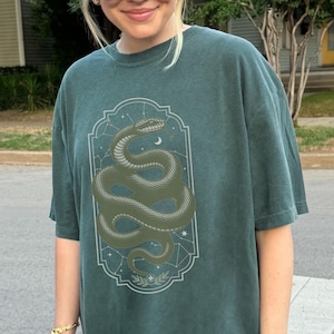 Ambition House Shirt, Engraved Snake Tee, Wizard School Shirt, Vintage Wizard Tee, Dark Academia Fantasy Shirt, Subtle Fandom Gift