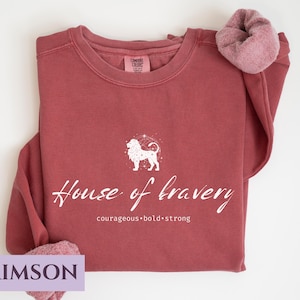 Bravery House Comfort Colors Sweatshirt, Wizard School Shirt, Magical House Sweater, Bookish Fantasy Gift, Subtle Fandom Shirt