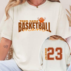 Custom Basketball Mom Comfort Colors Shirt, Personalized Basketball Team Name, Team Spirit Tee, Gameday Shirt, Basketball Mom Gift