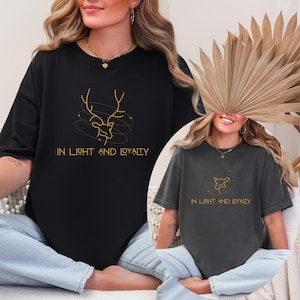 Magical Matching Stag and Doe Comfort Colors Shirts, Custom Magical Phrase, Magic-inspired Couple or BFF gift, Bookish Fandom Gift