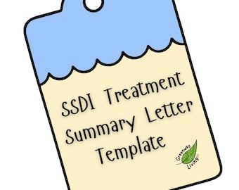 Treatment Summary for SSDI Determination or Reevaluation Letter Template