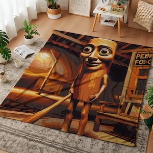 Tung Tung Tung Sahur Velveteen Throw Blanket | Italian Brainrot Meme Bedroom Decor