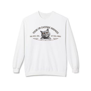 Katzen-Themen-Top, coole Katze, Katzen-Sweatshirt, Fleece-Sweatshirt, Humorvolles Katzen-Sweatshirt, Katzenliebhaber, Geschenk für sie, Geschenk für ihn, Katzen