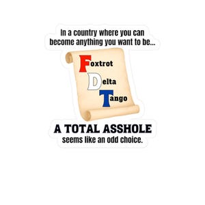 FDT Anti-Trump Sticker, Political Slogan Vinyl Decal